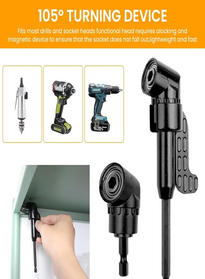 Serplex طقم تمديد لقم الثقب من سيربلكس® مكون من 14 قطعة مع محولات بزاوية 90 درجة و105 درجة، ولقم بزاوية ومجموعة لقم ثقب قابلة للانحناء، ووصلة تمديد مرنة بطول 11.6 بوصة، و10 لقم من الفولاذ عالي السرعة، للأماكن الضيقة والإصلاحات المتعددة الاستخدامات. - Image 2